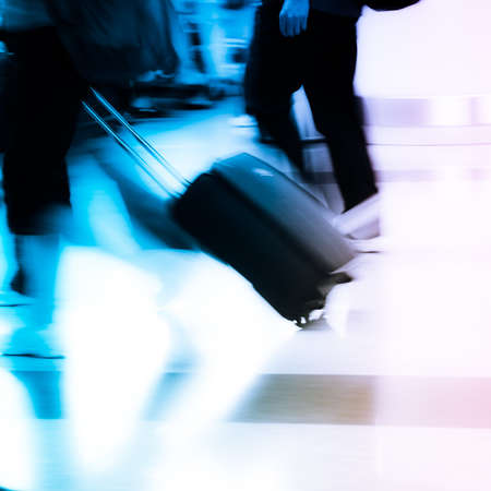 walking city passenger blur motionの写真素材