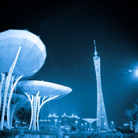 Guangzhou, China - Nov. 05: Guangzhou new TV Tower night  landscape on Nov. 05, 2011 in Guangzhou, China. It is the highest TV Tower in the world.のeditorial素材