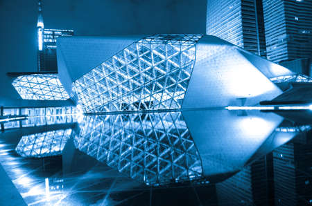 Guangzhou, China - Nov. 05: Guangzhou Opera House night  landscape on Nov. 05, 2011 in Guangzhou, China. It is designed by architect Zaha Hadid and has become one of the seven new landmarks in Guangzhouのeditorial素材