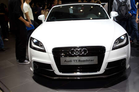 GUANGZHOU, CHINA - Nov 26: Audi TT roadster car on display at the 9th China international automobile exhibition. on November 26, 2011 in Guangzhou China.のeditorial素材