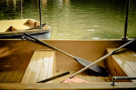 boat on lake in parkの写真素材
