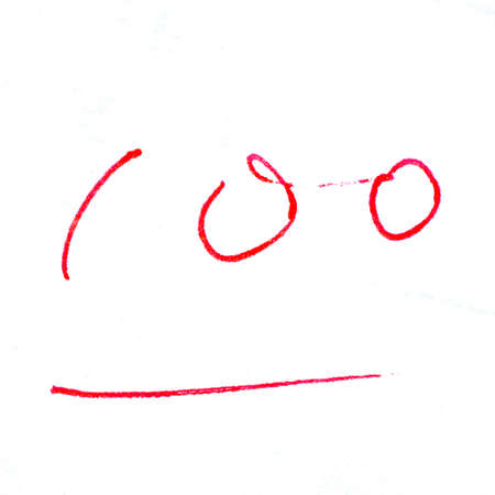 100 score isolated on whiteの写真素材