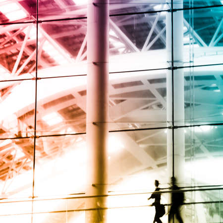 city business people abstract background blur motionの写真素材