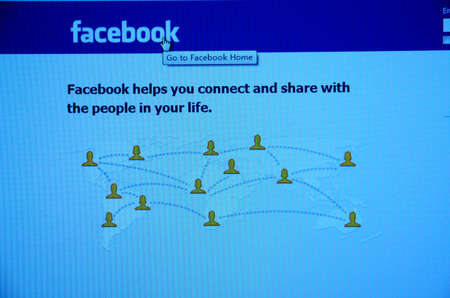 Guangdong, China - Feb 11: Facebook website Initial public offerings (IPO) for financing 5 billion dollars on Feb 02, 2012 in Guangdong, China.のeditorial素材