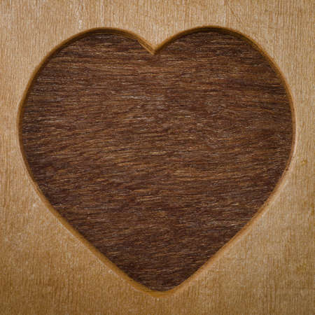 wood heart shape frame backgroundの写真素材