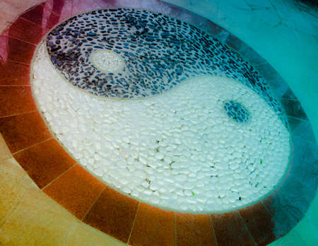 yinyang zen cobblestone abstract backgroundのeditorial素材