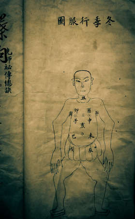 chinese old mystery medical book scriptのeditorial素材