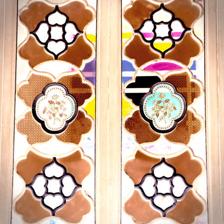 colourful glass window modern decorationのeditorial素材