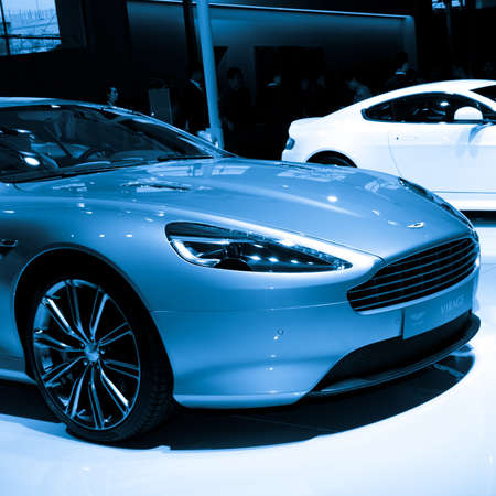 GUANGZHOU, CHINA - Nov 26: Aston Martin Virage sport car on display at the 9th China international...