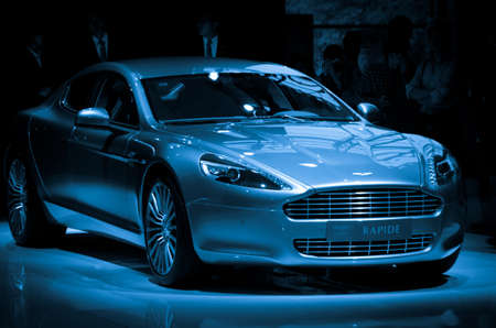 GUANGZHOU, CHINA - Nov 26: Aston Martin Rapide sport car on display at the 9th China international automobile exhibition. on November 26, 2011 in Guangzhou China.のeditorial素材