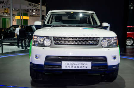 GUANGZHOU, CHINA - Nov 26: Range Rover Range-E car on display at the 9th China international automobile exhibition. on November 26, 2011 in Guangzhou China.のeditorial素材