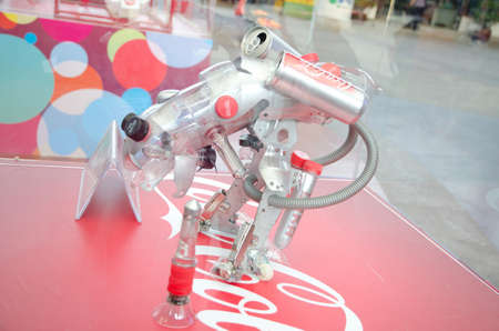 GUANGZHOU, CHINA - MAR 25: Design works on show at CocaCola Creative Design Exhibition, all works were design using wastes of Cocacola productions.  on March 25, 2012 in Guangzhou China.のeditorial素材