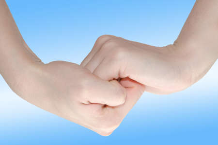 professional medical hand washing gesture isolated on whiteの写真素材