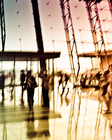 city business people abstract background blur motionの写真素材