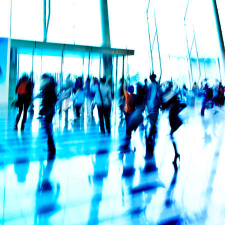 city business people abstract background blur motionの写真素材
