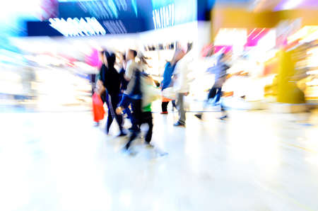 city shopping people crowd at marketplace abstract backgroundの写真素材