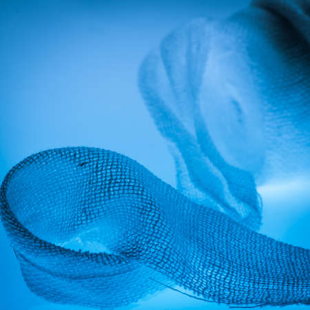 Medical gauze isolated on whiteの写真素材