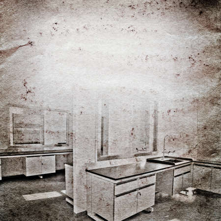 modern science laboratory old grunge paper texture backgroundの写真素材
