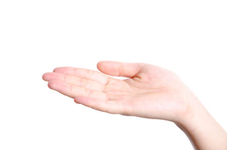 open hand isolated on white backgroundの写真素材
