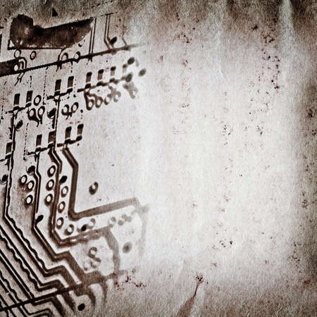 circuit board of laptop grunge paper texture backgroundの写真素材