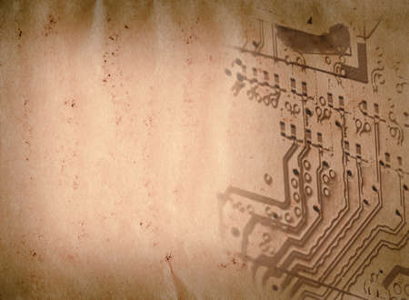 circuit board of laptop grunge paper texture backgroundの写真素材