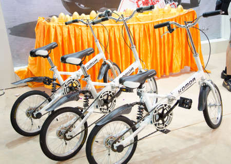 GUANGZHOU, CHINA - OCT 02: Komda bicycle on display at the Guangzhou daily Baiyun international automobile exhibition. on October 02, 2011 in Guangzhou China.のeditorial素材