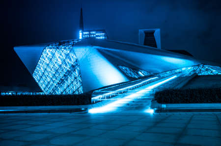 Guangzhou, China - Nov. 05: Guangzhou Opera House night  landscape on Nov. 05, 2011 in Guangzhou, China. It is designed by architect Zaha Hadid and has become one of the seven new landmarks in Guangzhouのeditorial素材