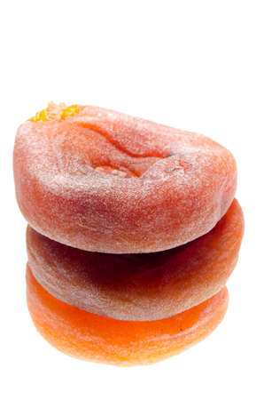 dried persimmon isolated on whiteの写真素材