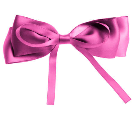 butterfly knot bowknot ribbon isolated on whiteの写真素材