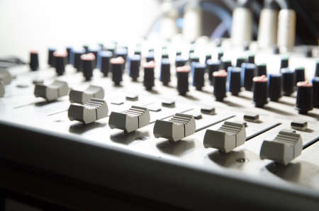 sound studio adjusting record equipmentの写真素材