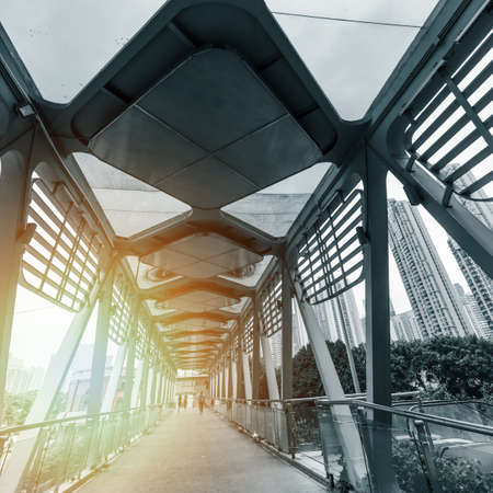 modern urban city architectural platform bridgeの写真素材