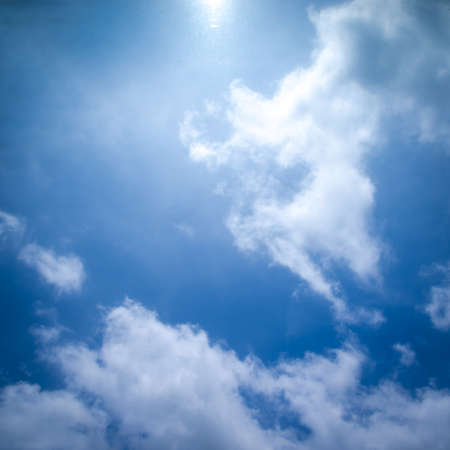 white cloud on blue skyの写真素材