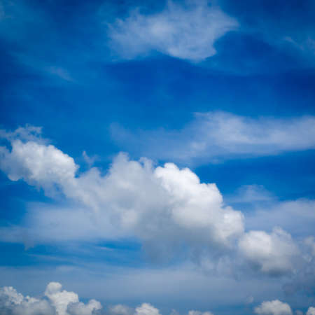 white cloud on blue skyの写真素材