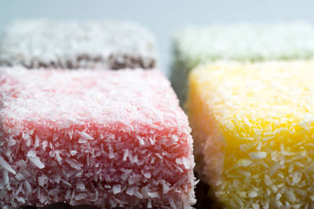 Sweet food, lamington coconut cake.