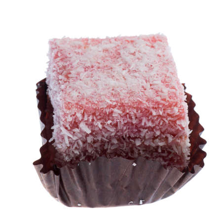 red lamington coconut cake.の写真素材