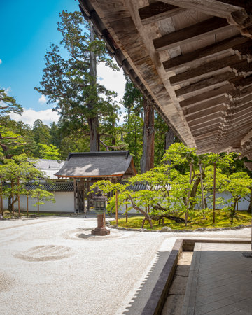 Courtyard of the Zuigan-ji Zen buddhist temple located in Sendai, Japan, taken in springtime with no people.の写真素材