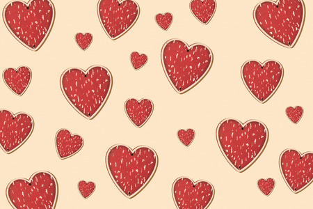 Red heart shape pattern background