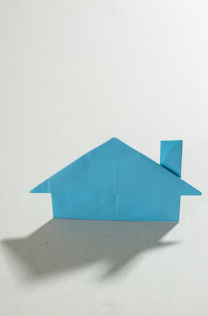 House figure origami over white paperの写真素材