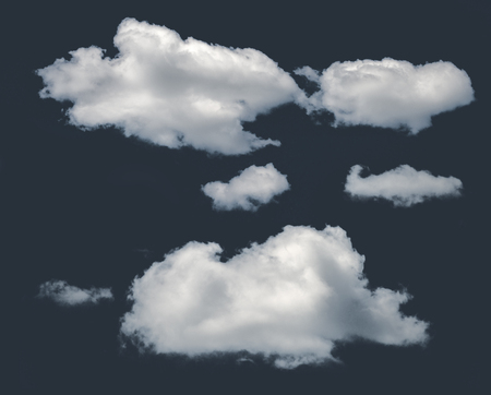 Isolated clouds on dark backgroundの写真素材