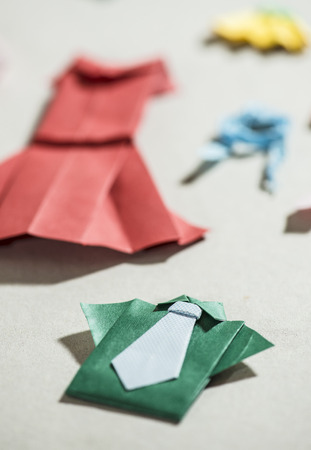 Many clothes origami. Made of paper fuguresの写真素材