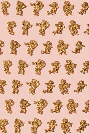 Angels statues miniatures for backgroundの写真素材