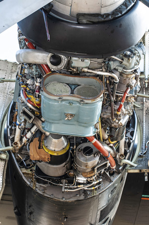 Engine and propeller of a military plane. Disassemble and repair engine of plane. Engine design of a...