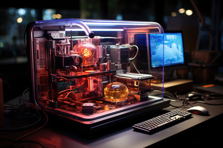 A 3d printer sitting on top of a tableの素材