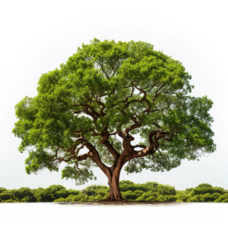 Olive tree with abundant green olives. White isolated olive treeの素材