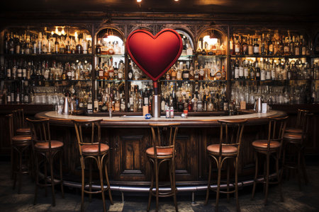 A heart shaped object sitting on top of a bar.の素材