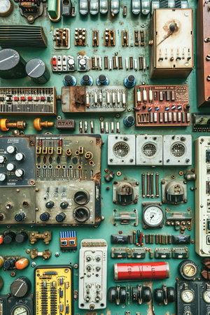 Vintage electronic components and circuitry.の素材