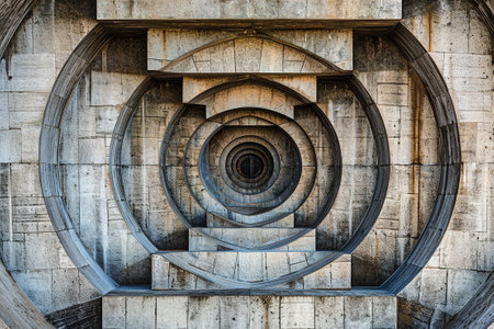 Abstract patterns formed by urban infrastructure and architecture.の素材