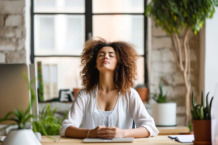 Desk stretches and exercises for maintaining good posture.の素材