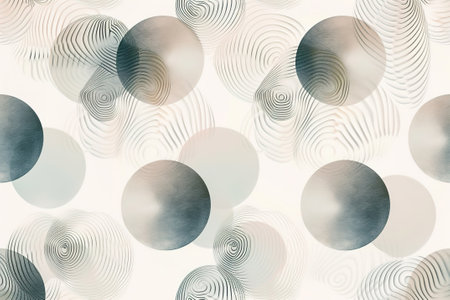 Subtle and soothing spheres pattern, minimalist design conveying tranquility.の素材