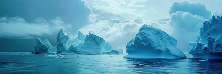 Time-lapse of a glacier melting and forming icebergs.の素材